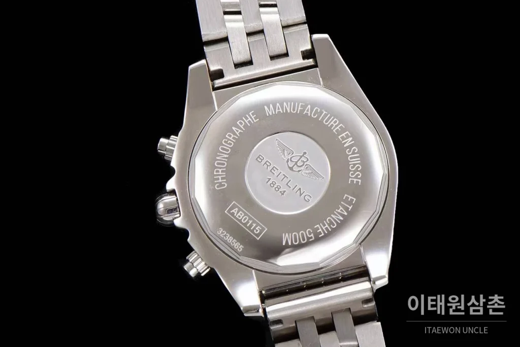 브라이틀링 크로노맷 스틸 블랙다이얼 크로노그래프 오토매틱 44mm 스틸 브레이슬릿 (5)