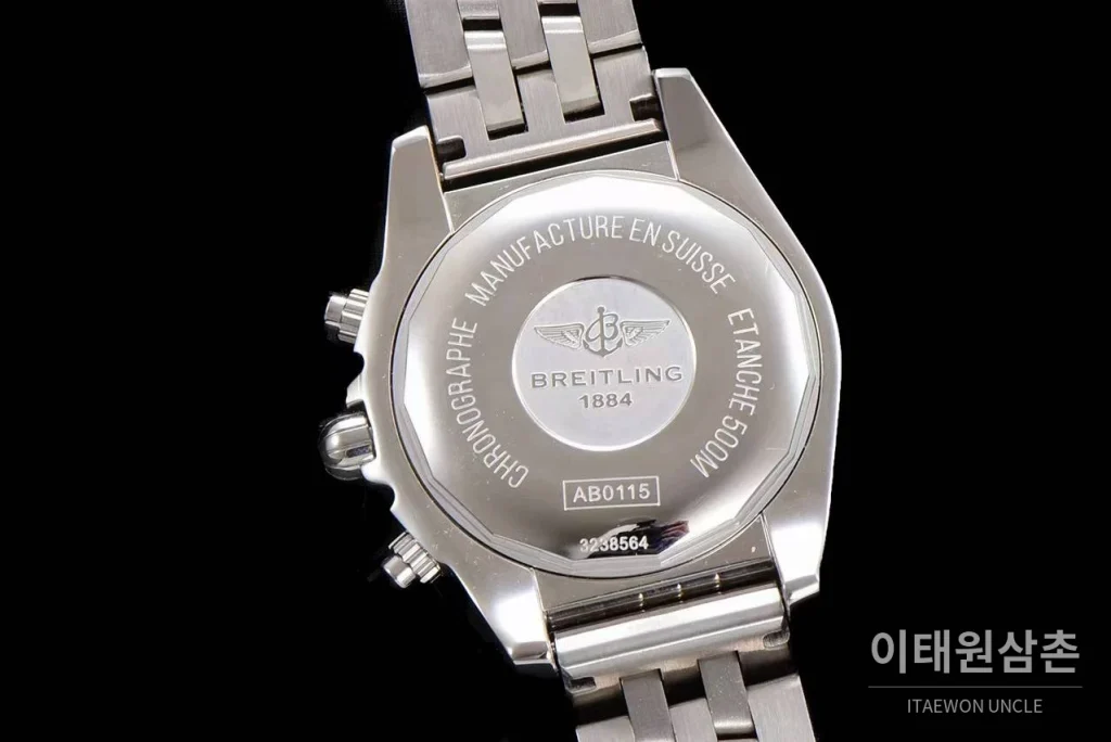 브라이틀링 크로노맷 스틸 블랙다이얼 크로노그래프 오토매틱 44mm 스틸 브레이슬릿 (7)