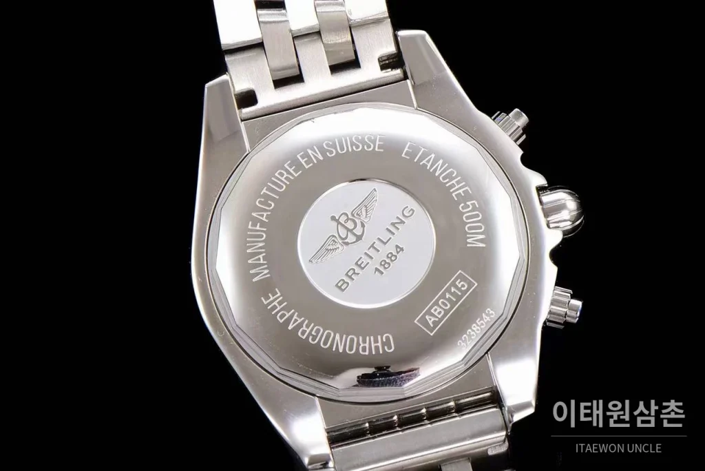 브라이틀링 크로노맷 스틸 블랙다이얼 크로노그래프 오토매틱 44mm 스틸 브레이슬릿 (9)