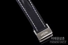 브라이틀링 크로노맷 스틸 블랙다이얼 크로노그래프 오토매틱 44mm 블랙 가죽 스트랩 실버 베젤