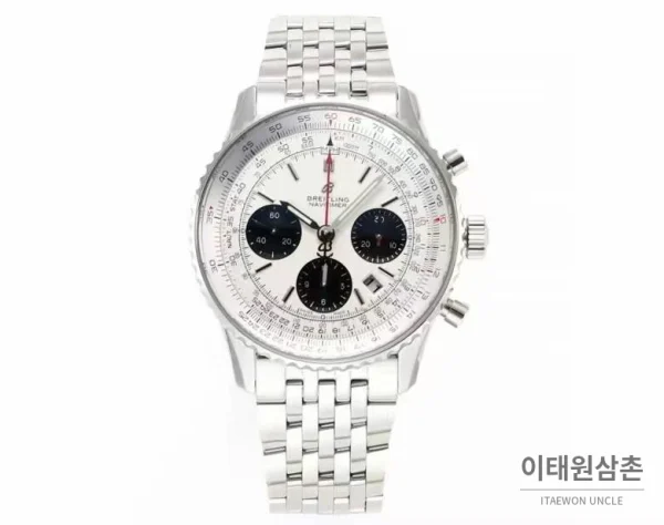 브라이틀링 내비타이머1 B01 스틸 슬라이드룰베젤 크로노그래프 오토매틱 43mm (3) 브라이틀링 내비타이머1 B01 스틸 슬라이드룰베젤 크로노그래프 오토매틱 43mm 화이트 다이얼 스틸 브레이슬릿