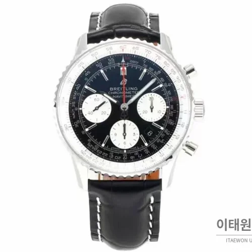 브라이틀링 내비타이머1 B01 스틸 슬라이드룰베젤 크로노그래프 오토매틱 43mm (5) 브라이틀링 내비타이머1 B01 스틸 슬라이드룰베젤 크로노그래프 오토매틱 43mm 네이비 다이얼 블랙 가죽 스트랩