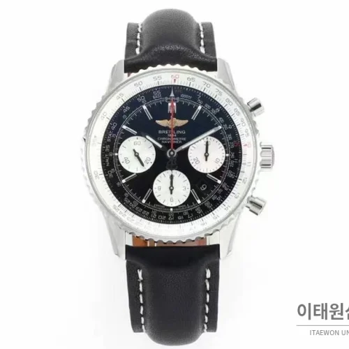 브라이틀링 내비타이머1 B01 스틸 슬라이드룰베젤 크로노그래프 오토매틱 43mm (6) 브라이틀링 내비타이머1 B01 스틸 슬라이드룰베젤 크로노그래프 오토매틱 43mm 네이비 다이얼 블랙 가죽 스트랩 (2)