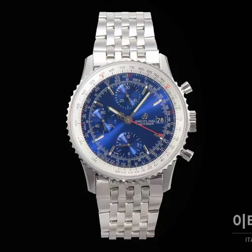 브라이틀링 내비타이머 1 스틸 블랙다이얼 크로노그래프 오토매틱 41mm 스틸 브레이슬릿 화이트 베젤
