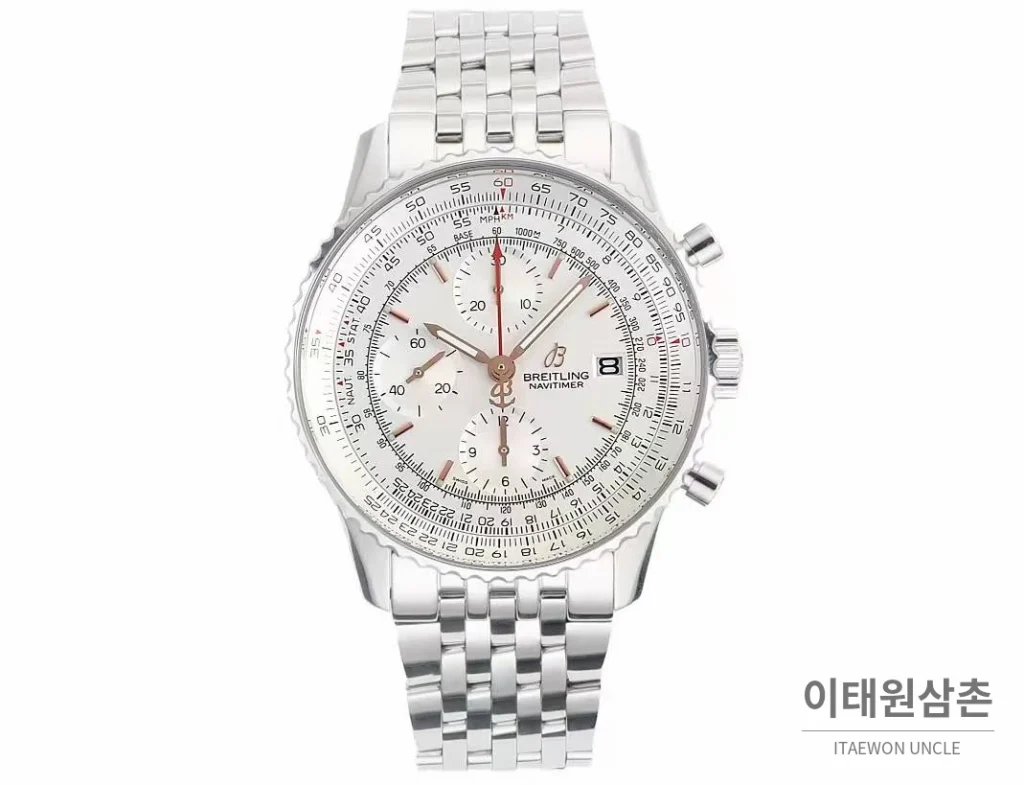 브라이틀링 내비타이머 항공 슬라이드룰 크로노그래프 오토매틱 43mm 블랙 / 화이트 (2)