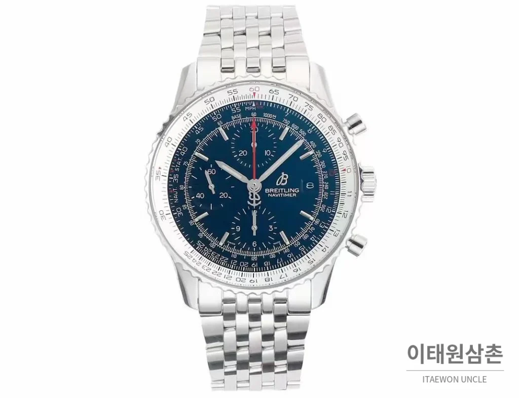 브라이틀링 내비타이머 항공 슬라이드룰 크로노그래프 오토매틱 43mm 블랙 / 화이트