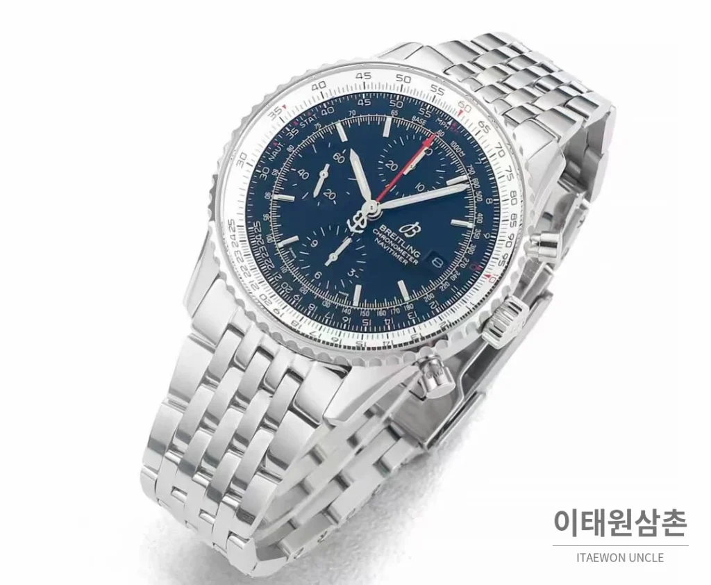 브라이틀링 내비타이머 항공 슬라이드룰 크로노그래프 오토매틱 43mm 블랙 / 화이트