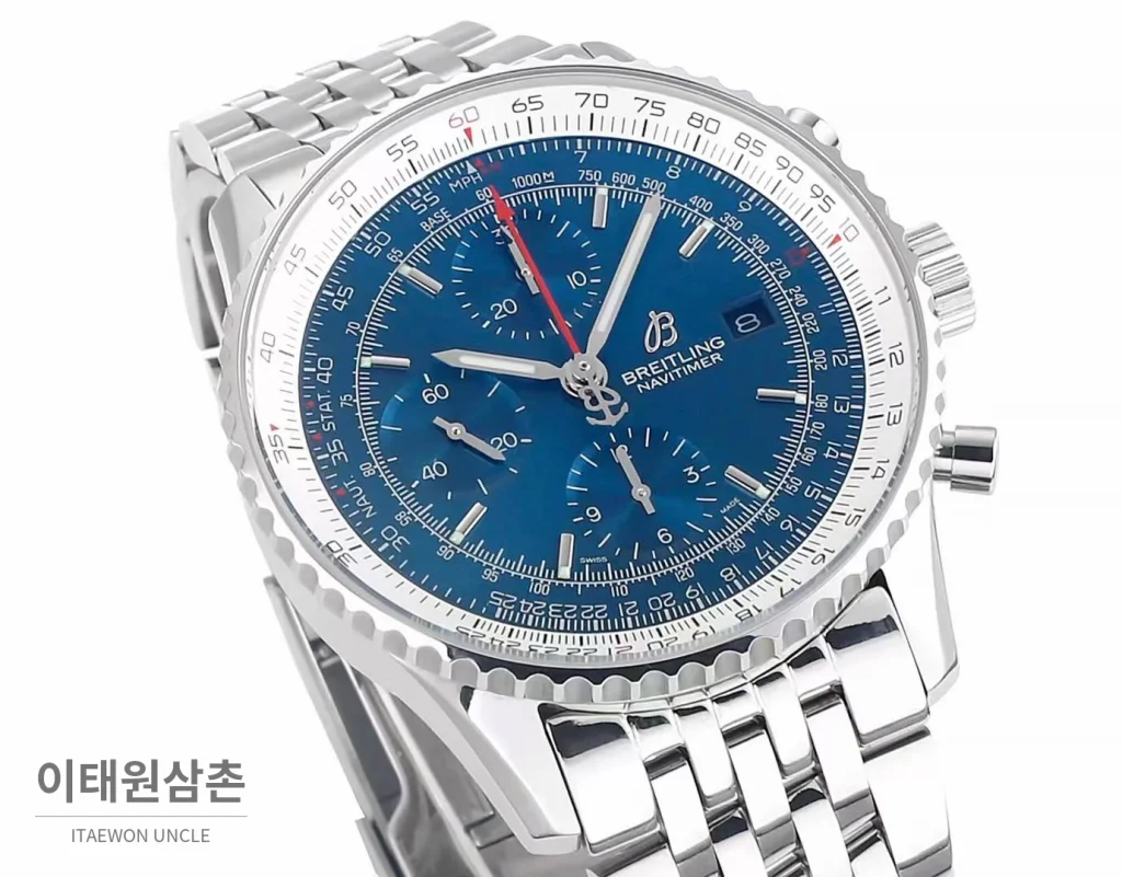 브라이틀링 내비타이머 항공 슬라이드룰 크로노그래프 오토매틱 43mm 블랙 / 화이트 (3)