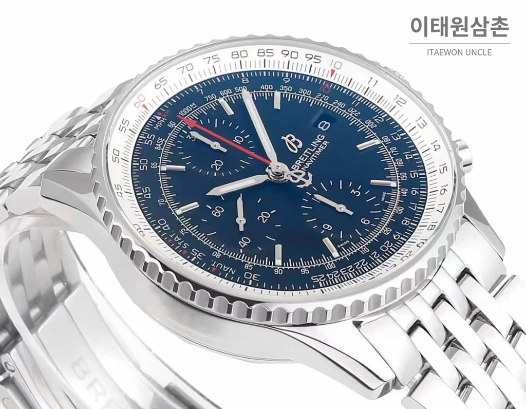 브라이틀링 내비타이머 항공 슬라이드룰 크로노그래프 오토매틱 43mm 블랙 / 화이트