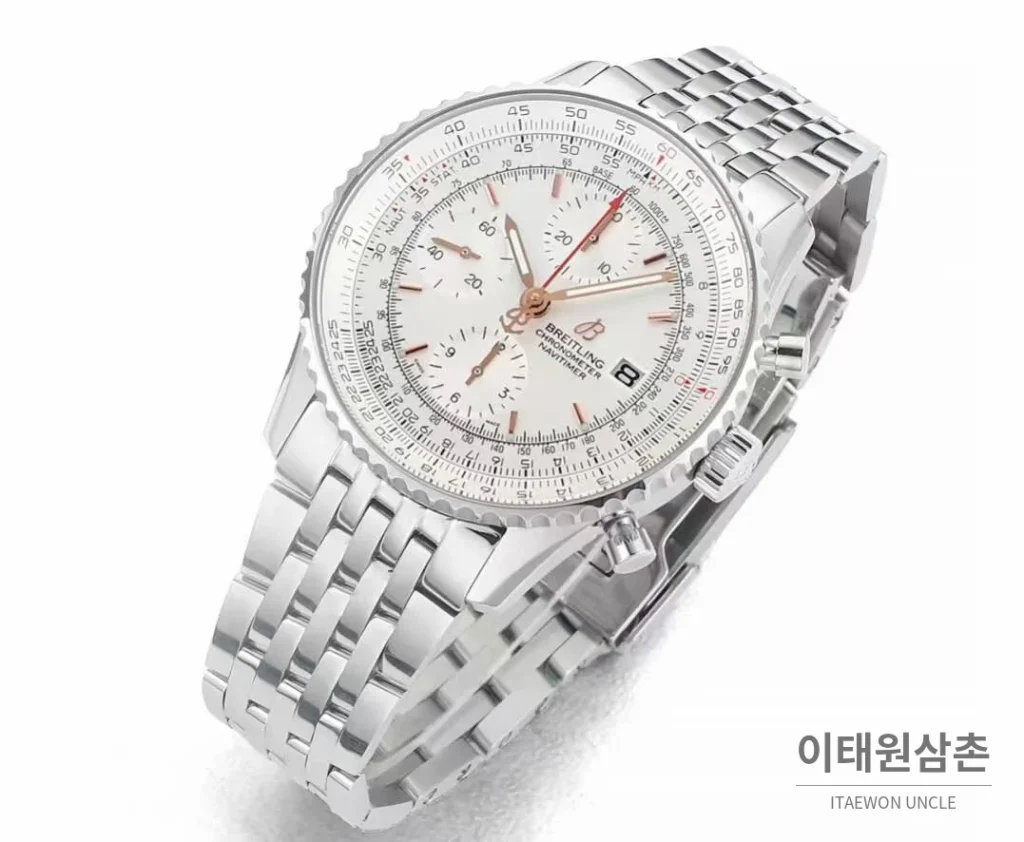 브라이틀링 내비타이머 항공 슬라이드룰 크로노그래프 오토매틱 43mm 블랙 / 화이트 (2)