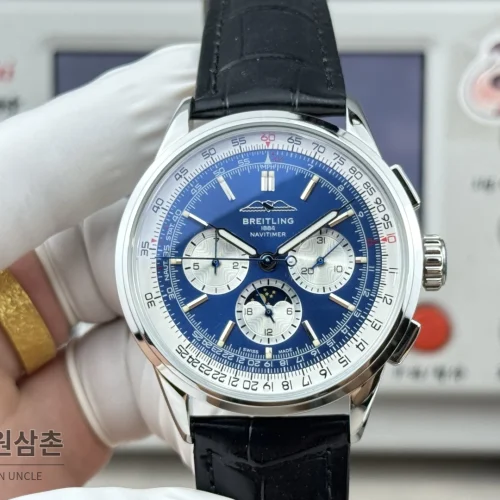 브라이틀링 내비타이머 크로노그래프 가죽스트랩 오토매틱 42mm 블랙 브라이틀링 내비타이머 크로노그래프 가죽스트랩 오토매틱 42mm 블랙