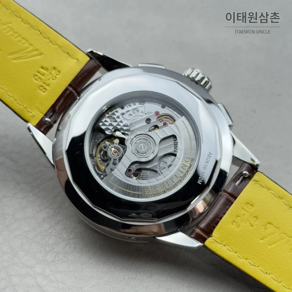 브라이틀링 내비타이머 크로노그래프 가죽스트랩 오토매틱 42mm 블랙