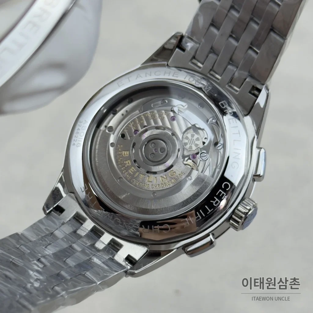 브라이틀링 프리미에 B01 스틸 듀얼카운터 크로노그래프 오토매틱 42mm 그린 다이얼