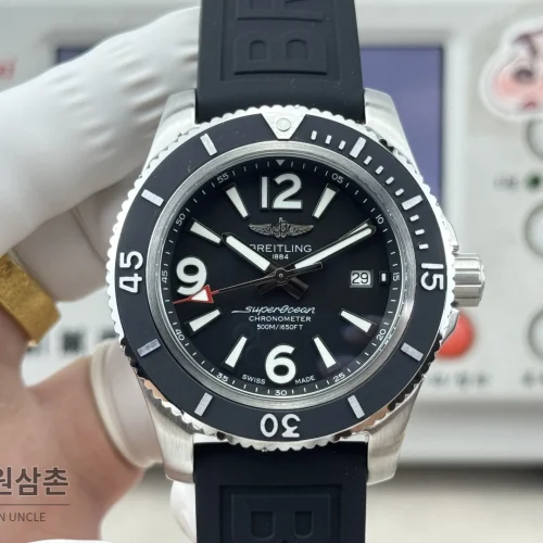 브라이틀링 슈퍼오션 316L 스틸 단방향베젤 오토메틱 블랙 다이얼 브라이틀링 슈퍼오션 316L 스틸 단방향베젤 오토메틱 블랙 다이얼