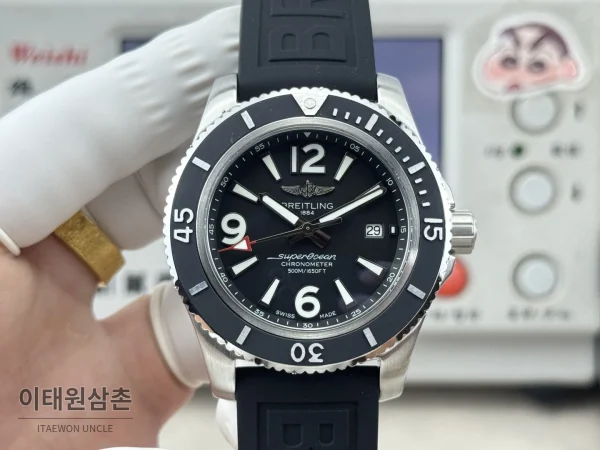 브라이틀링 슈퍼오션 316L 스틸 단방향베젤 오토메틱 블랙 다이얼 브라이틀링 슈퍼오션 316L 스틸 단방향베젤 오토메틱 블랙 다이얼