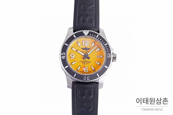 브라이틀링 슈퍼오션 스틸 블랙다이얼 다이버 오토매틱 42mm (2) 브라이틀링 슈퍼오션 스틸 블랙다이얼 다이버 오토매틱 42mm 블랙 러버 스트랩 블랙 베젤