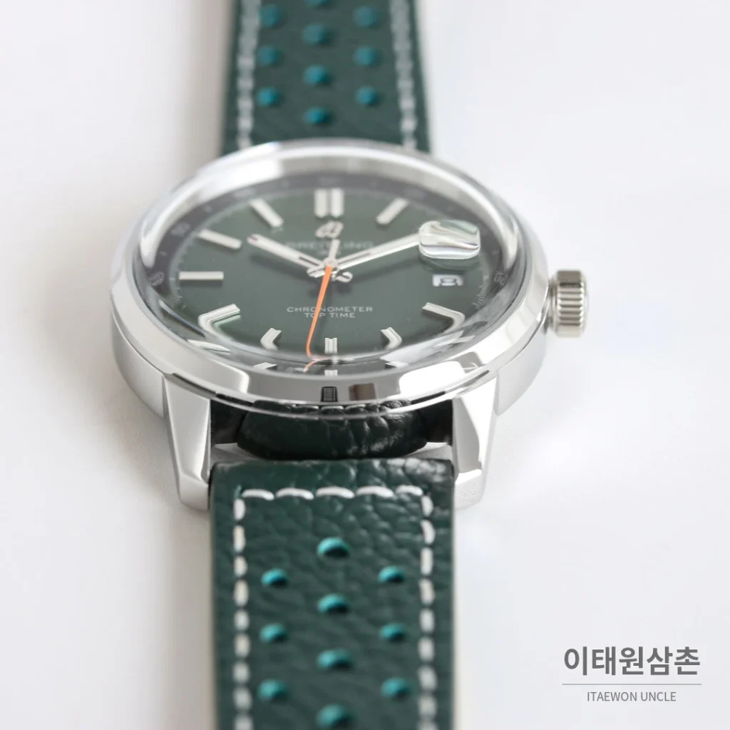 브라이틀링 탑타임 B31 실버다이얼 레더브레이슬릿 오토매틱 38mm