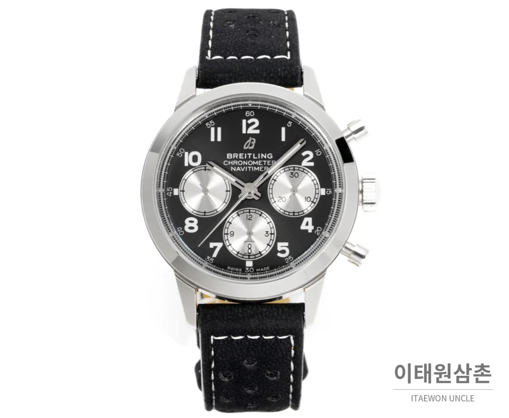 브라이틀링 트랜스오션 크로노그래프 블랙다이얼 스틸 오토매틱 41mm