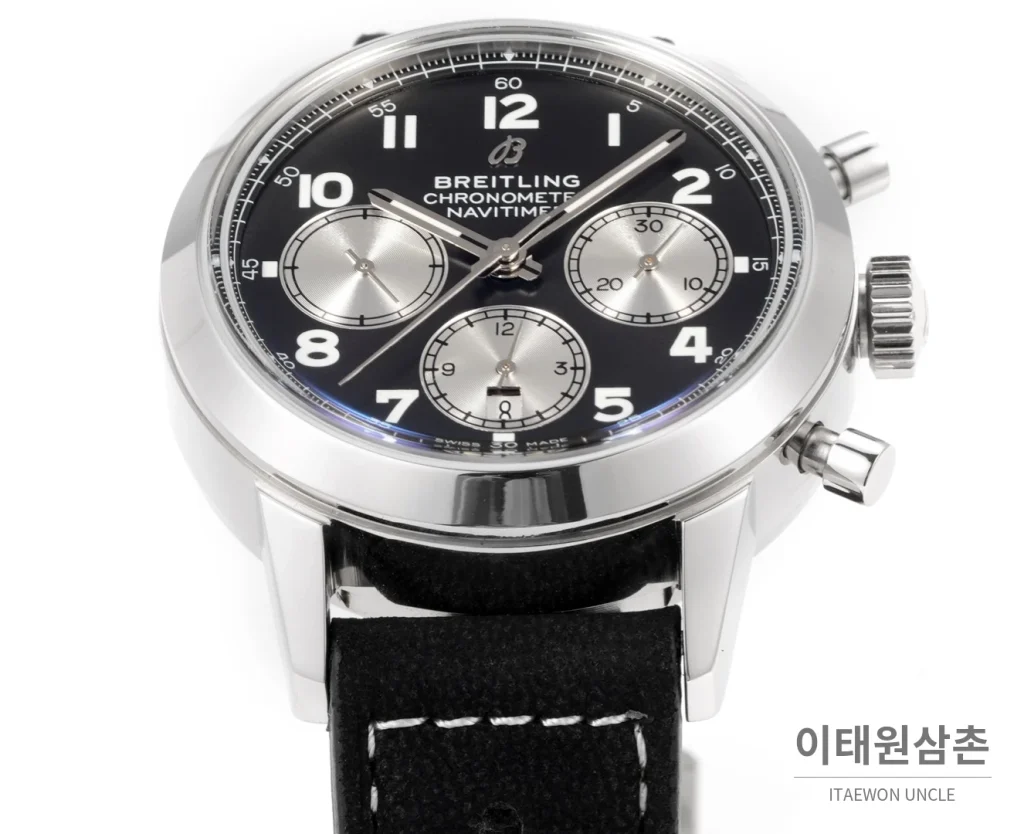브라이틀링 트랜스오션 크로노그래프 블랙다이얼 스틸 오토매틱 41mm