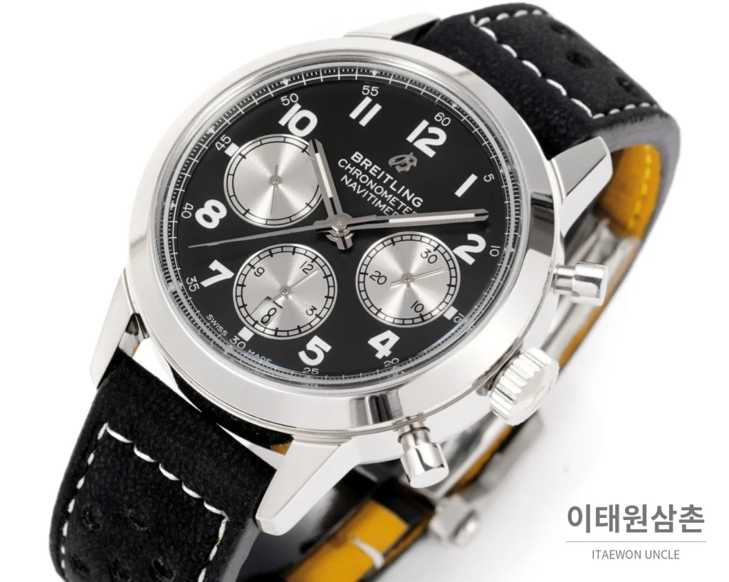 브라이틀링 트랜스오션 크로노그래프 블랙다이얼 스틸 오토매틱 41mm