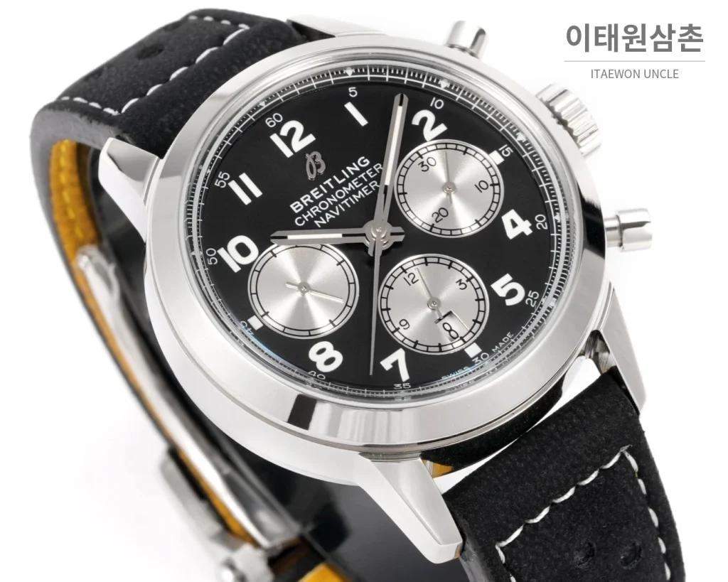 브라이틀링 트랜스오션 크로노그래프 블랙다이얼 스틸 오토매틱 41mm