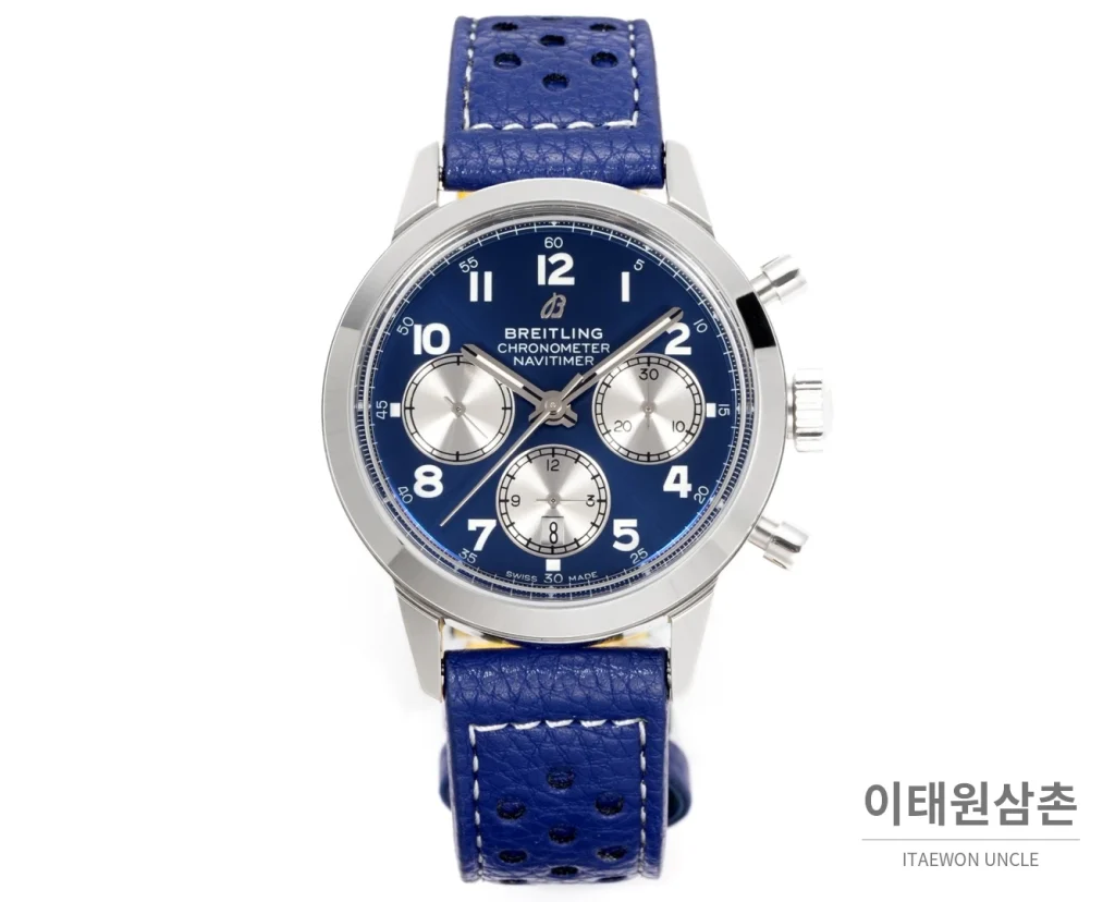 브라이틀링 트랜스오션 크로노그래프 블루다이얼 스틸 오토매틱 41mm