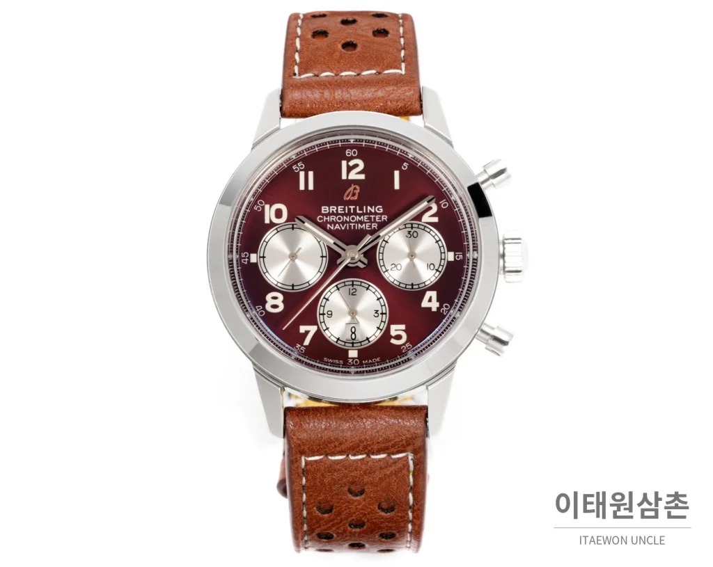 브라이틀링 트랜스오션 크로노그래프 브라운다이얼 스틸 오토매틱 41mm