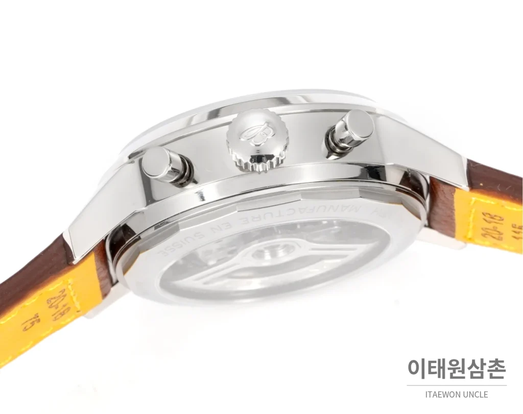 브라이틀링 트랜스오션 크로노그래프 브라운다이얼 스틸 오토매틱 41mm