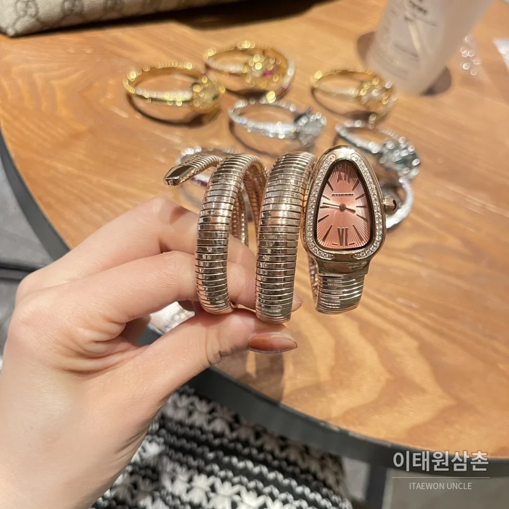 불가리 세르펜티 미스테리오시 오토매틱 로즈골드 다이얼