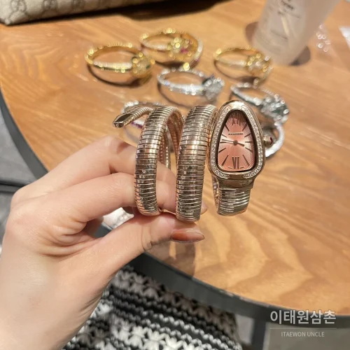 불가리 세르펜티 미스테리오시 오토매틱 로즈골드 다이얼