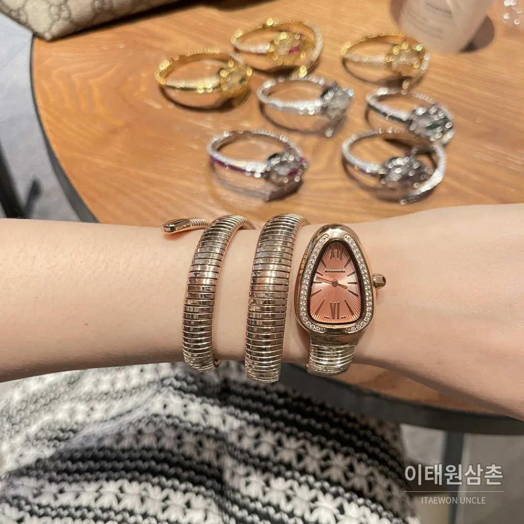 불가리 세르펜티 미스테리오시 오토매틱 로즈골드 다이얼