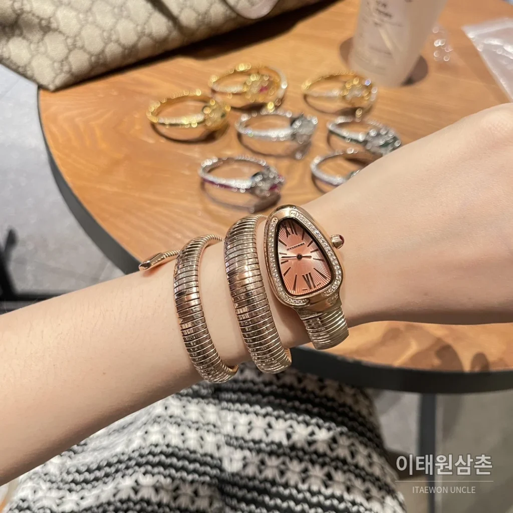 불가리 세르펜티 미스테리오시 오토매틱 로즈골드 다이얼