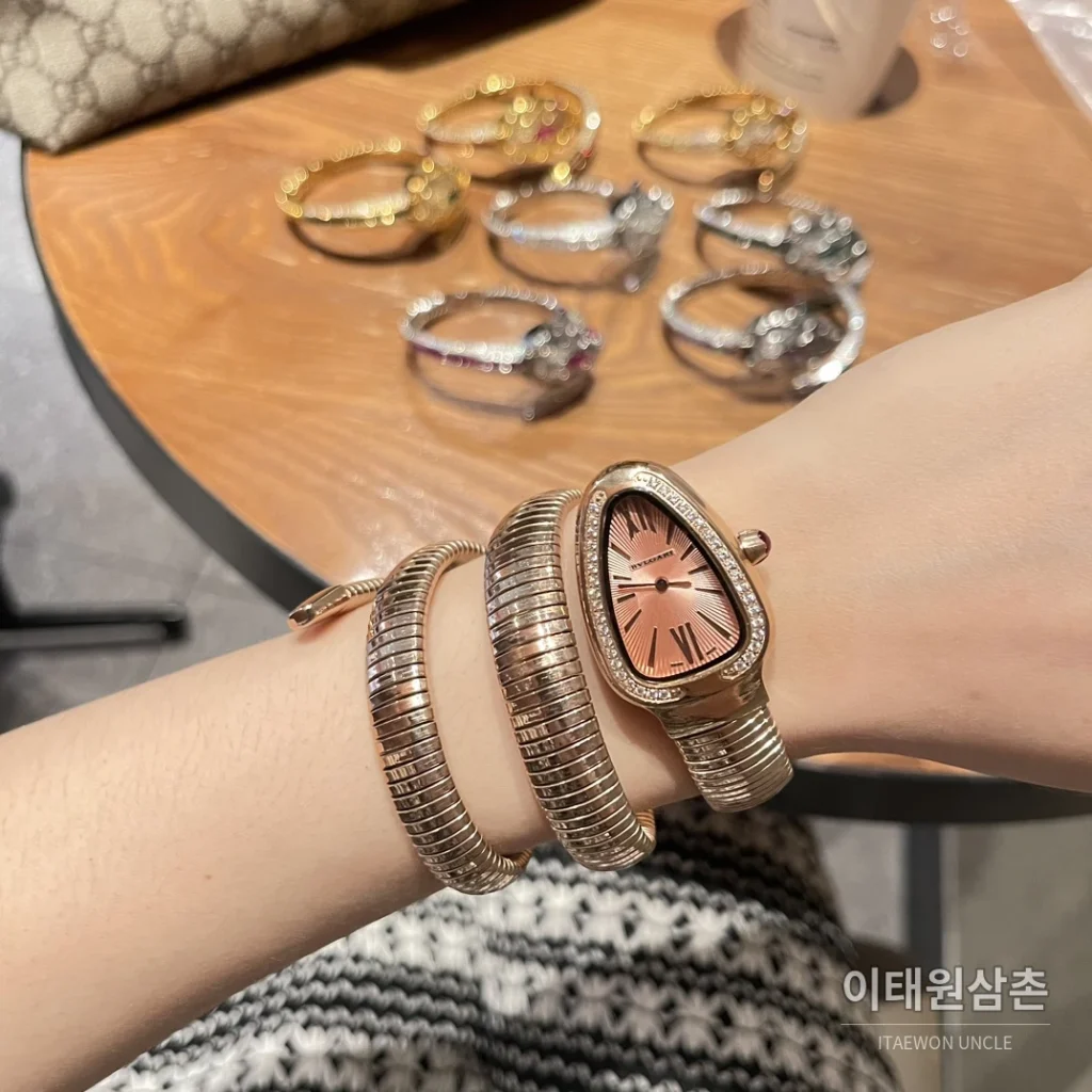 불가리 세르펜티 미스테리오시 오토매틱 로즈골드 다이얼