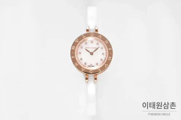 불가리 비제로원 세라믹 브레이슬릿 쿼츠 워치 23mm 자개 다이얼 로즈골드 베젤 불가리 비제로원 세라믹 브레이슬릿 쿼츠 워치 23mm 자개 다이얼 로즈골드 베젤