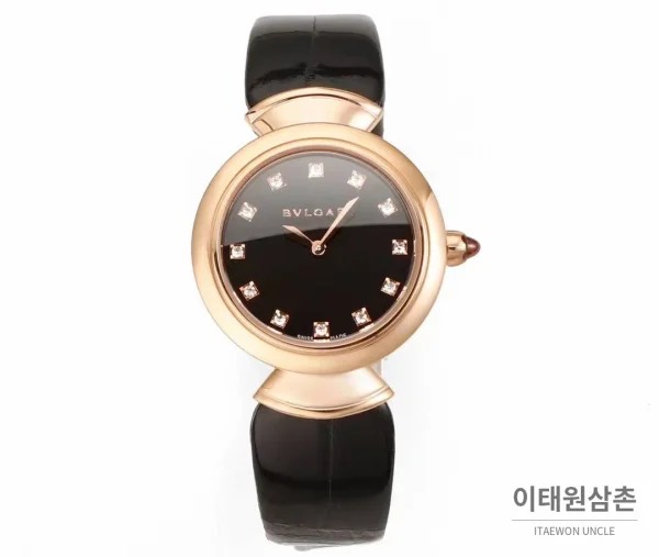 불가리 디바스 드림 다이아세팅 화이트다이얼 쿼츠 (2) 불가리 디바스 드림 다이아세팅 화이트다이얼 쿼츠 블랙 가죽 스트랩