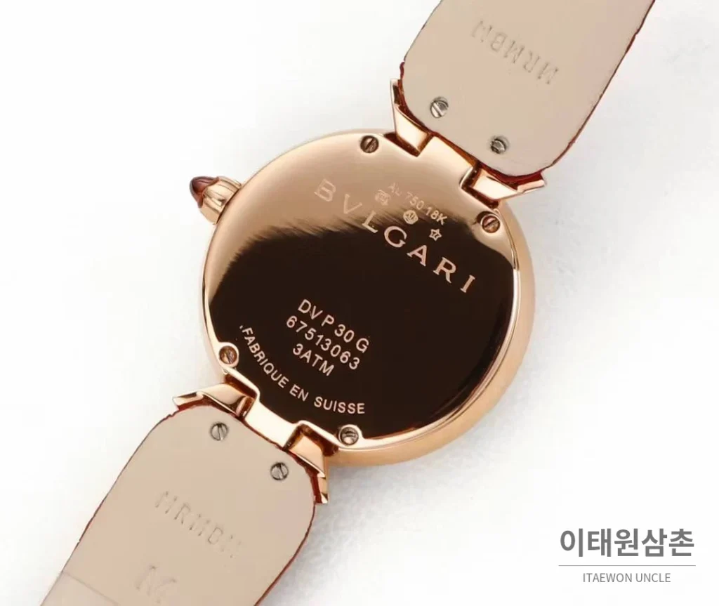 불가리 디바스 드림 다이아세팅 화이트다이얼 쿼츠 레드 가죽 스트랩