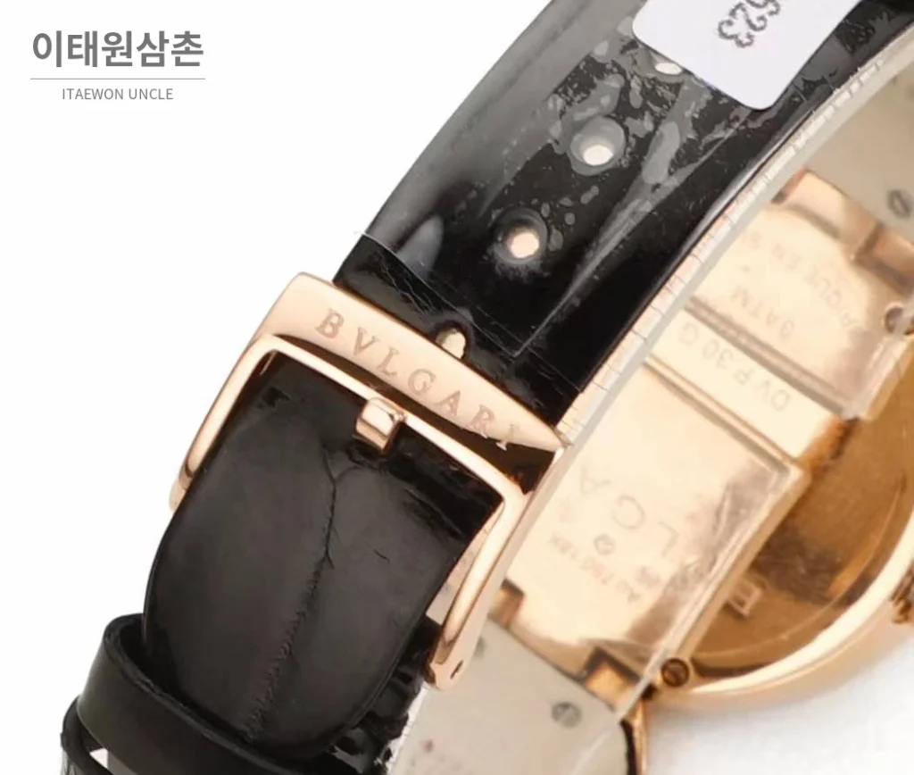 불가리 디바스 드림 다이아세팅 화이트다이얼 쿼츠 블랙 가죽 스트랩