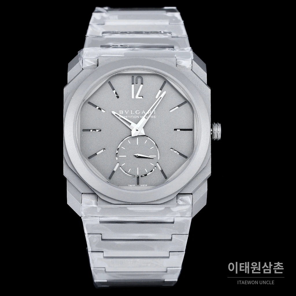 불가리 옥토 피니씨모 스테인리스 스틸 울트라씬 스포츠 워치 40mm 실버 스틸 브레이슬릿