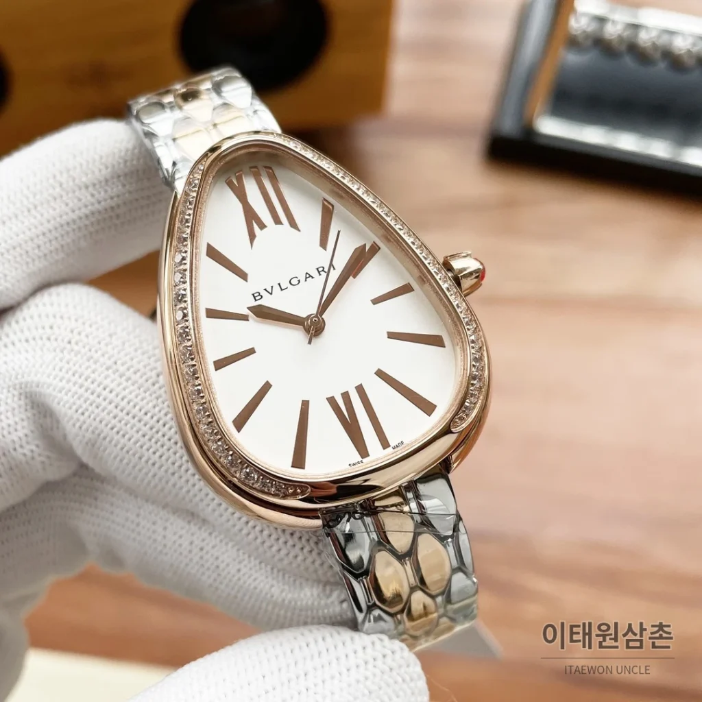 불가리 세르펜티 세두토리 핑크카보숑 오토매틱 35mm 실버 (2)