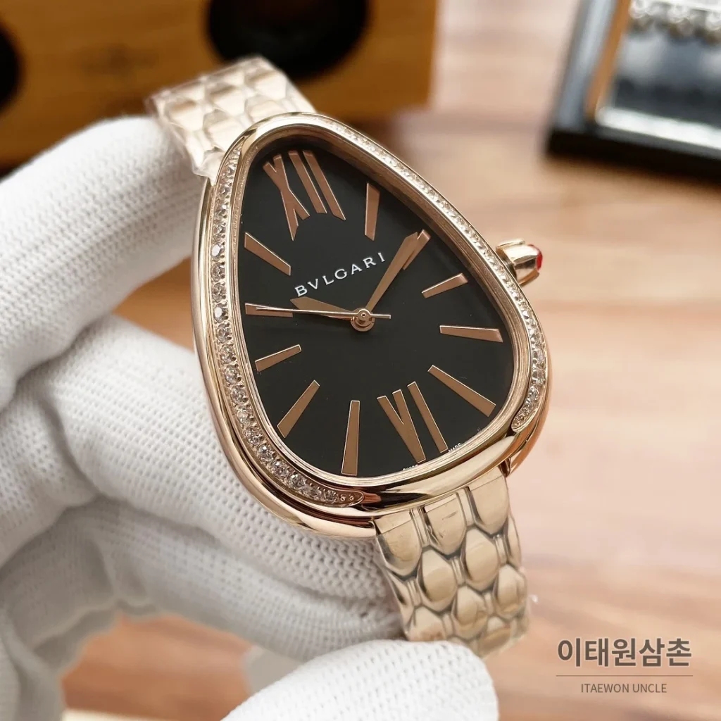 불가리 세르펜티 세두토리 핑크카보숑 오토매틱 35mm 실버 (2)