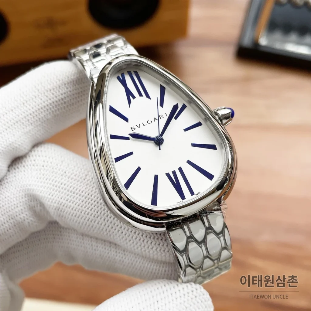 불가리 세르펜티 세두토리 핑크카보숑 오토매틱 35mm 실버