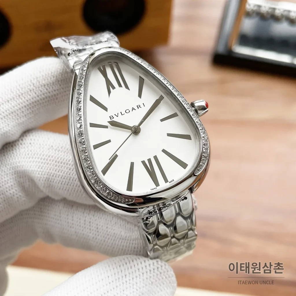 불가리 세르펜티 세두토리 핑크카보숑 오토매틱 35mm 실버 (2)