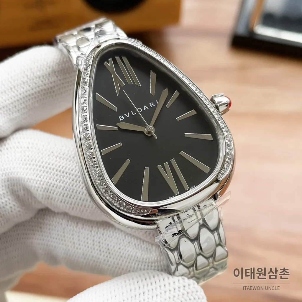 불가리 세르펜티 세두토리 핑크카보숑 오토매틱 35mm 실버 (2)