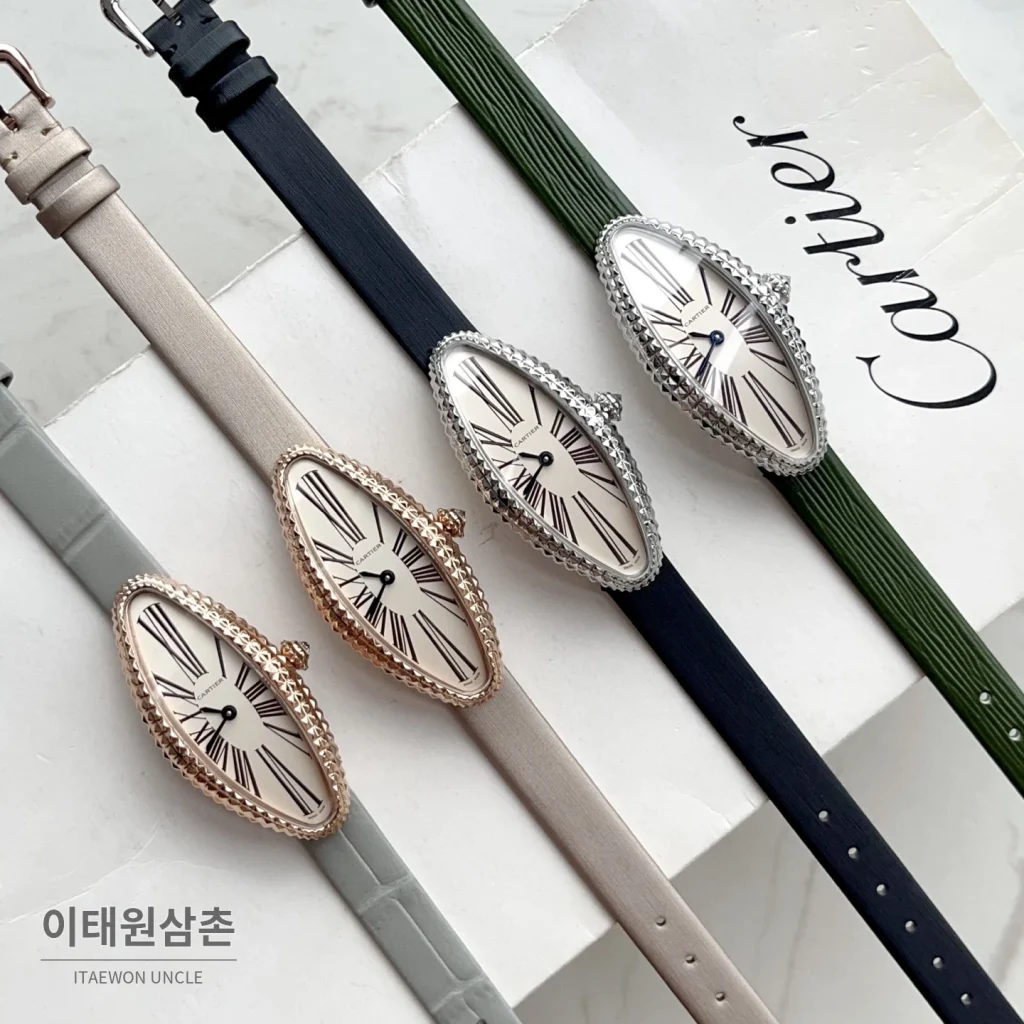 까르띠에 베누아 알롱제 실버다이얼 쿼츠 워치 47mm