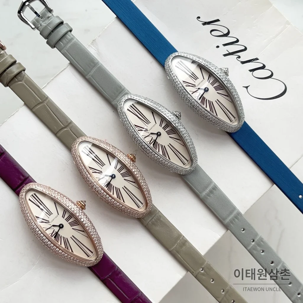 까르띠에 베누아 알롱제 실버다이얼 쿼츠 워치 47mm