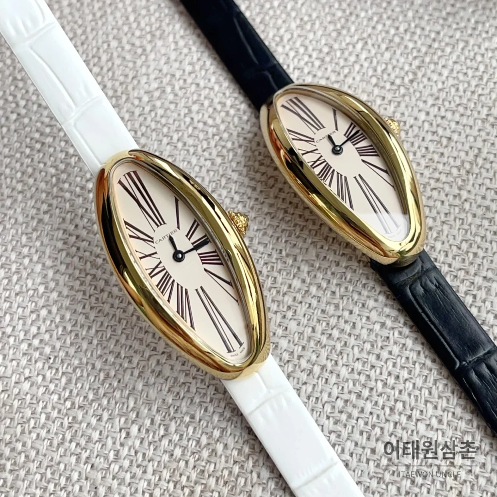 까르띠에 베누아 알롱제 실버다이얼 쿼츠 워치 47mm