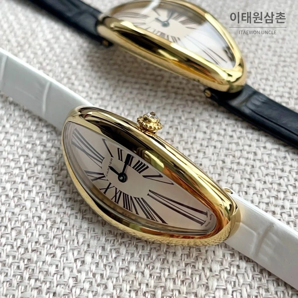 까르띠에 베누아 알롱제 실버다이얼 쿼츠 워치 47mm