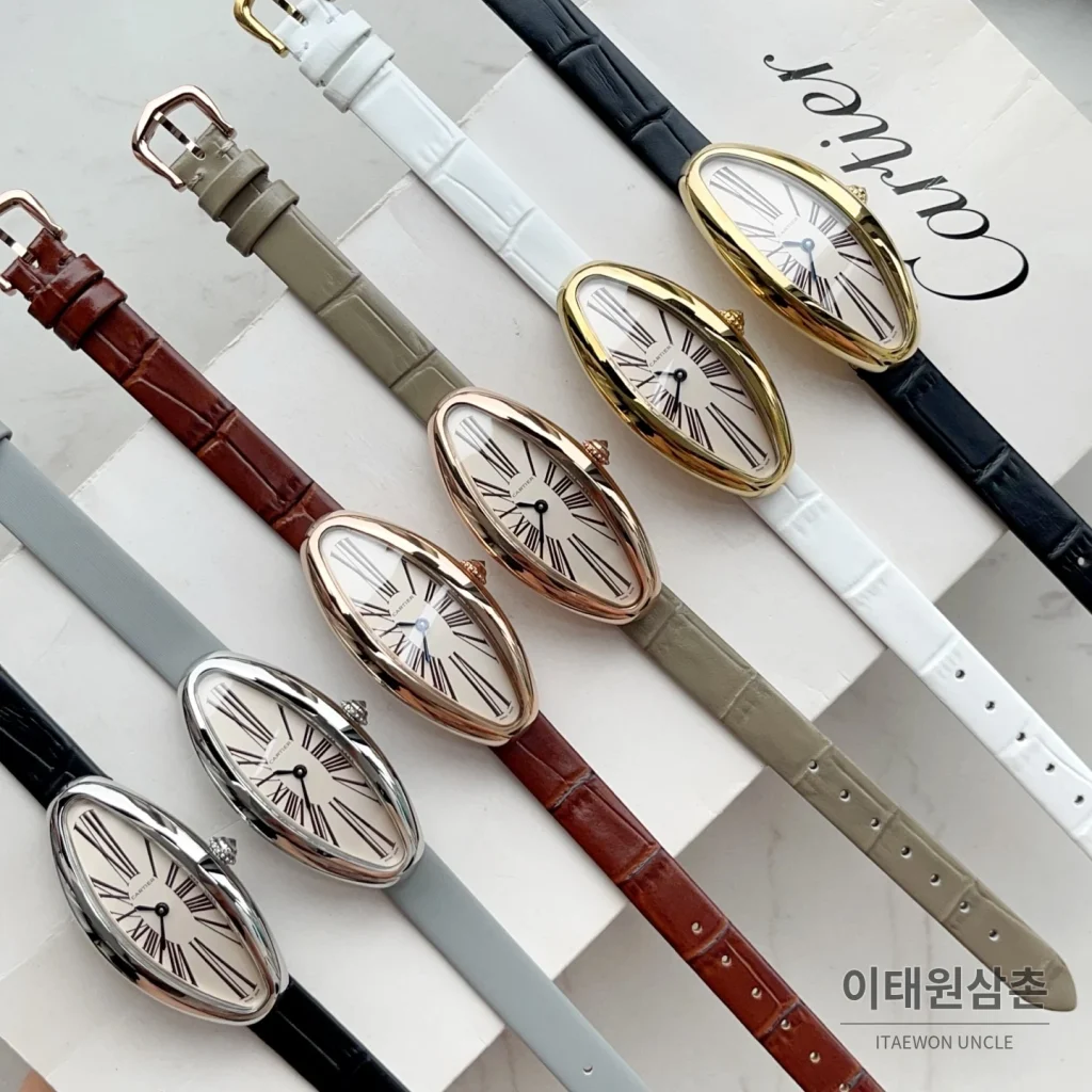 까르띠에 베누아 알롱제 실버다이얼 쿼츠 워치 47mm