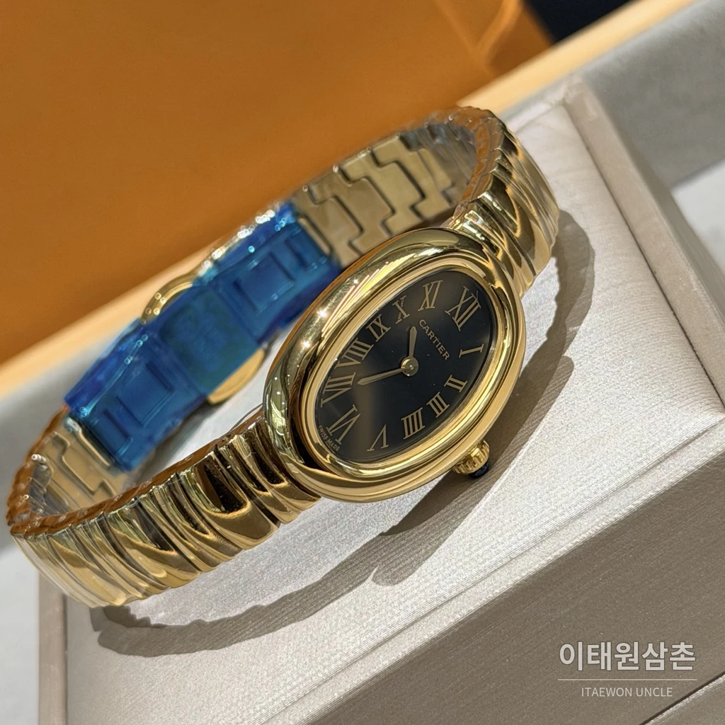 까르띠에 베누아 스틸 실버다이얼 블루핸즈 여성 시계 32mm