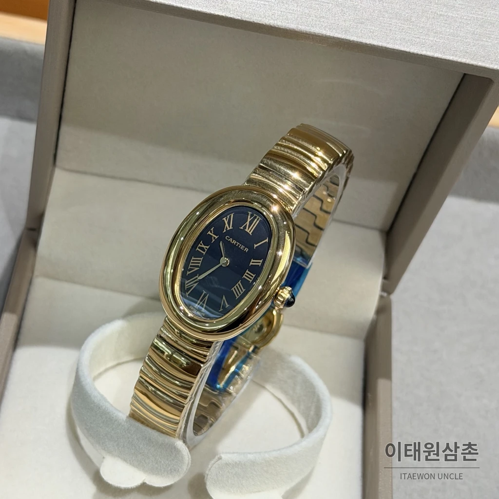까르띠에 베누아 스틸 실버다이얼 블루핸즈 여성 시계 32mm
